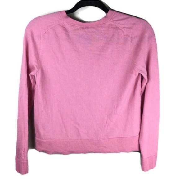 Club Monaco 100% Wool Rose Pink V-Neck Long Sleeve Sweater Size XS - Picture 2 of 9